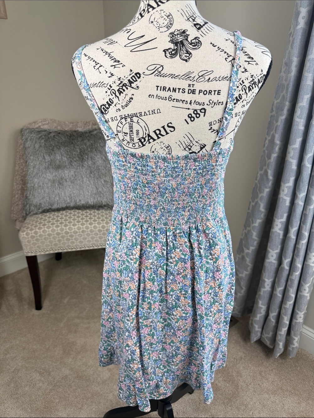 Old Navy Pastel Floral Slip Dress in Light Blue and Pink - Picture 5 of 6